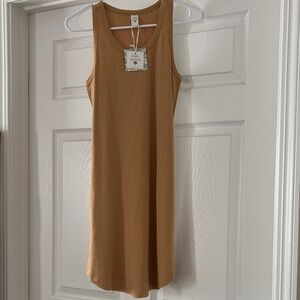 Kate Quinn Tan Sleeveless Midi Dress